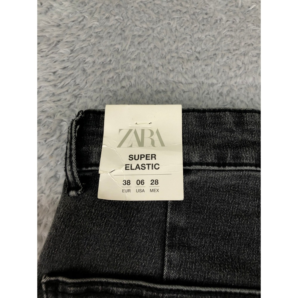 Zara Jeans Women 6 (26x28) Black NWT Super Elastic Hi-Rise Shaper Ankle Length - Picture 4 of 11